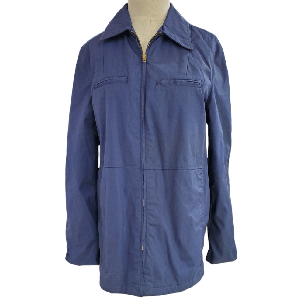 Vintage US Navy utility jacket woman's Medium sz tag says 16L navy blue pockets
